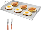 VEVOR Stainless Steel Griddle, 36x22 inch Universal Flat Top Rectangular Plate, Gas Grill Griddle for BBQ Grill, Teppanyaki, Portable Family Cookware with Handle, for Camping Tailgating Party