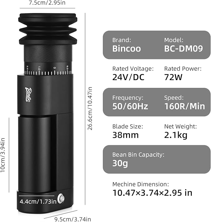 Espresso Grinder for Home Use - Stepless Adjustment Electric Burr Coffee Grinders, One-Touch Coffee Bean Grinder with 38mm 6-Star Conical Burr, Magnetic Dosing Cup and Air-Blowing