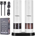 Electric Salt and Pepper Grinder Set - Rechargeable Salt and Pepper Shakers with Adjustable Coarseness, Automatic Salt and Pepper Grinder Set for Kitchen Accessories
