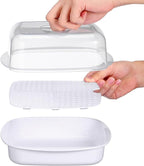 Cabilock Microwave Cookware Steamer, Microwave Cooker, Microwave Cookware Steamer, Removable Strainer and Locking Steam Vent Lid, Cook and Serve Container 7.4x7.4x4.3 inch (White)