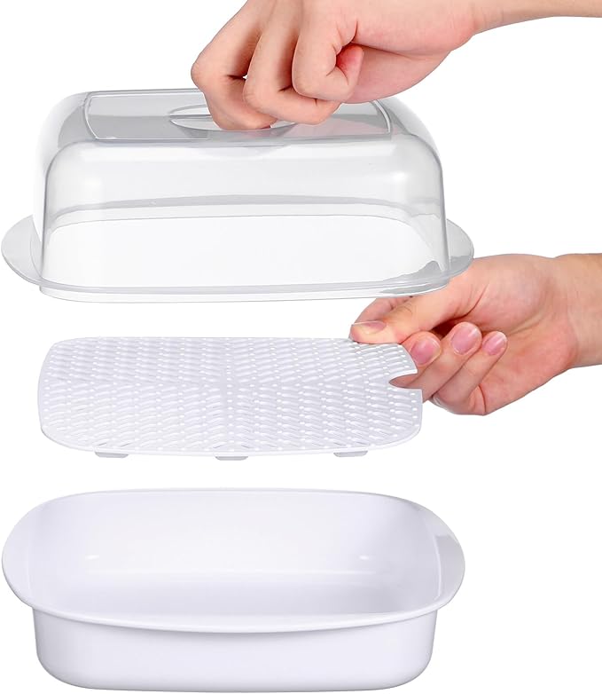 Cabilock Microwave Cookware Steamer, Microwave Cooker, Microwave Cookware Steamer, Removable Strainer and Locking Steam Vent Lid, Cook and Serve Container 7.4x7.4x4.3 inch (White)