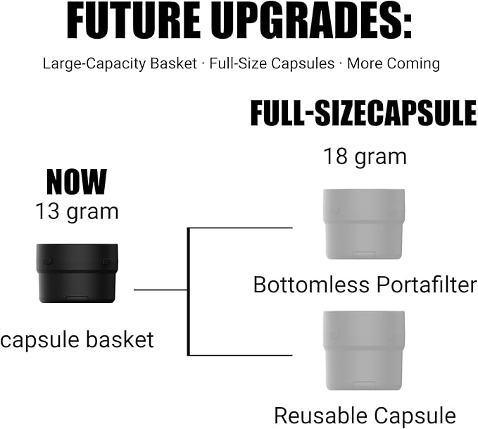 Nuttii E-Coffee Portable Espresso Machine, 20 Bar Self-Heating Travel Coffee Maker, Precise Pressure Control for Golden Extraction, Supports Ground & Capsule Coffee for RV, Camping & Office (Black)