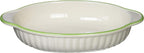 Banko Ware 12476 Oven-safe, Color Line, Oval Au Gratin Plate, Green Line, Tableware, Pottery, Microwavable, Made in Japan
