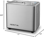 Neretva Bread Maker, 20-IN-1 2LB Bread Machine Dual Heater Bread Maker Machine Automatic with Nonstick Ceramic Pan, 15H Timer & 1H Keep Warm Set, Low Noise, Stainless Steel Breadmaker Recipe-Silver