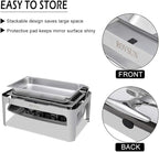 ROVSUN 2-Pack Roll Top Chafing Dish Buffet Set,9 Quart Full Size Pan Chafer, NSF Stainless Steel Rectangular Setfor Wedding,Parties,Banquet, Catering Events