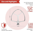 Stainless Steel Flat Beater for KitchenAid 7QT Bowl-Lift Stand Mixers, Food Grade Replacement Attachment, Dishwasher Safe