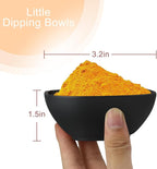 6 pack wheat straw dipping bowls 5oz,alternative plastic soy sauce dishes,unbreakable small dessert bowls microwave and dishwasher safe for snack,sushi,condiment (Black Series)