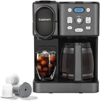 Cuisinart 12-Cup Coffee Maker, Single-Serve Brewer Glass Carafe, Automatic Hot & Iced Coffee Machine, Brew Strength Control and Brew Pause, SS-16BKS, Black Stainless Steel