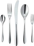 Windsor Silverware Set, 30 Piece Forged Flatware Cutlery Premium Stainless Steel, Service for 6, for Kitchen, Home, Wedding, Party, Mirror Polished Dishwasher Safe. (Silver Polish)