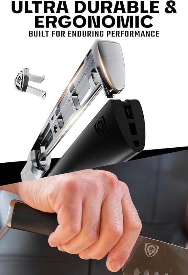 Dalstrong Knife Block Set-8pc-Vanquish Series-Forged High Carbon German Steel-Kitchen Knife Set-Premium Wood Block-Black POM Handle-NSF Certified-Men's Valetines Gift