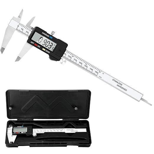 Electronic Digital Caliper Measuring Tool, Stainless Steel Vernier Caliper Digital, Easy Switch from Inch Metric, LCD Screen,0-6inch/150mm Caliper Measuring Tool for DIY/3D Printing