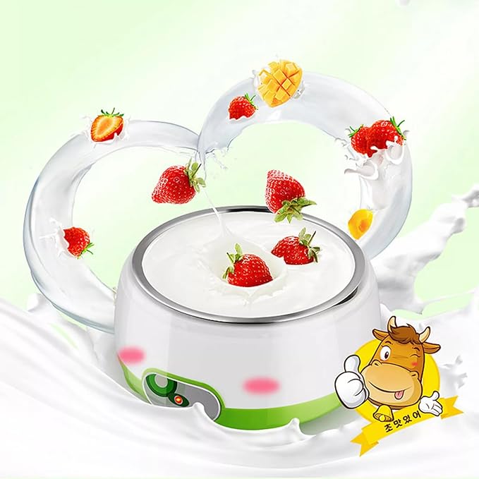 1L Electric Yogurt Maker Auto Constant Temperature w/Stainless Steel Inner Pot DIY Yogurt Maker for Home Organic Yogurt Fruit Wine Maker Cheese Maker