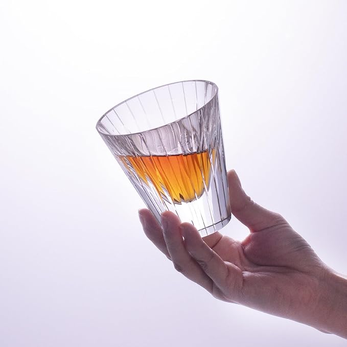 KAMMAK Whiskey Glasses Set of 2, 5.07 oz (150 ml) Hand Blown Crystal Tumbler with Delicate Rim, Lead-Free Thick Base & Seamless Design for Neat Scotch, Bourbon, and Craft Cocktails