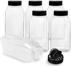 ROYALHOUSE 6 PACK 32 Oz with Black Cap, Plastic Spice Jars Bottles Containers, Perfect for Storing Spice, Herbs and Powders, Lined Cap, Safe Plastic, PET, BPA free, Made in the USA
