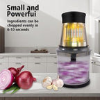 Food Processor 4 Cup,Meat Grinder with 2 Bowls,Electric Food Chopper,Powerful Motor 2 Speed & 4 Blades for Baby Food,Meat,Onion,Vegetables,Fruits