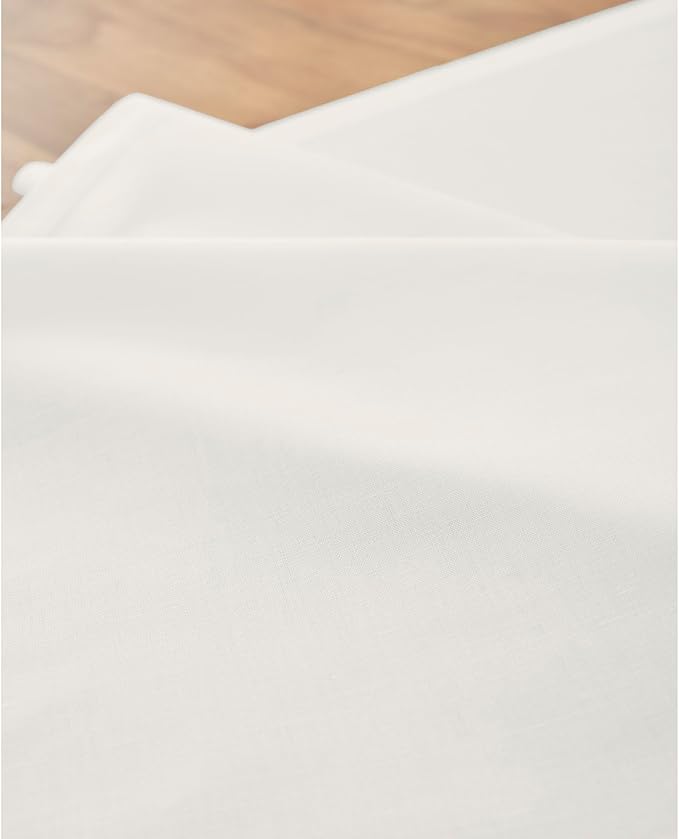 Solino Home White Table Runner 72 Inches Long - Dru Cotton Linen Dining Table Runner 14 x 72 Inch for Summer, Fall, Autumn, Halloween - Handcrafted and Machine Washable