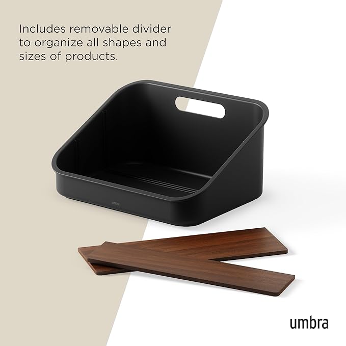 Umbra Bellwood Countertop Organizer, Black/Walnut