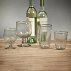 Zodax Tuscan Handmade Etched Glass - Set of 4 (Wine S/4)
