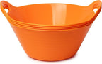 Tiawudi 4 Pack Snack Bowls (4.9L Large), Plastic Serving Bowls for Party, Large Bowls with Handles for Kitchen, Fruit, Cereal, Candy, Salad and Chip, Microwave Safe