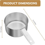 1PCS 1 Cup(16Tbsp, 240ml, 8oz) Stainless Steel Measuring Cup, Single Metal Scoop for Wet and Dry Ingredients, Great Kitchen Gadgets for Cooking