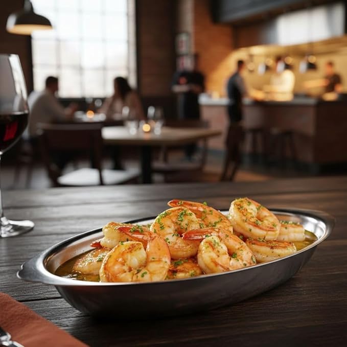 Soro Essentials- 12 oz. Stainless Steel Oval Au Gratin Dish Set of 2- Serving Dish for Individual Serving Casseroles Lasagna & Cobblers Table Serving Dishes Casserole Dishes Individual Gratin Dishes