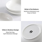 Y YHY Pasta Bowls, 22 Ounces Salad Ceramic Bowl Plate Set of 4, 7.8 Inch Porcelain Pasta Bowls for Serving Dinner and Salad，Wide and Shallow Bowls Set, Microwave and Dishwasher Safe, White