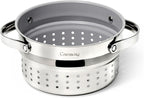 Caraway Steamer - Stainless Steel Steamer with Handles - Non Stick, Non Toxic Coating - Steam Veggies, Seafood, and More - Compatible With Our Dutch Oven or Sauce Pan - Small