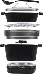 STIRMAX DELUXE 7.5 Quart Digital Multi-Cooker with Automatic Paddle to Stir and Shred, 9 in 1 programmable presets to Sauté, Sear, and Brown Food Before Simmering – Accessories, Skillet, & Cookbook