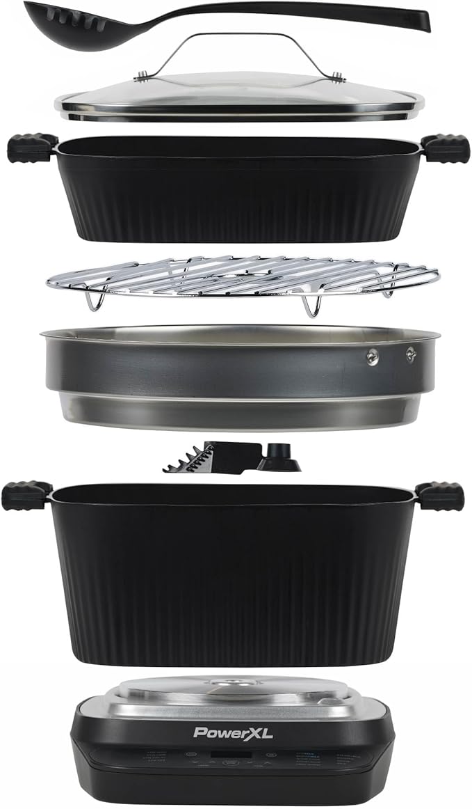 STIRMAX DELUXE 7.5 Quart Digital Multi-Cooker with Automatic Paddle to Stir and Shred, 9 in 1 programmable presets to Sauté, Sear, and Brown Food Before Simmering – Accessories, Skillet, & Cookbook