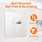 Shower Hooks for Inside Shower, 20 Packs Wall Hangers Without Nails,Adhesive Wall Hooks 13 lbs Load Max, Bathroom WallSticky for Hanging Towels