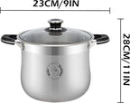 Vivicreate Stainless Steel Stock Pot with Lid for Induction Cooking Boiling Pasta Stew Soup Large Capacity Cookware with Handles for Kitchen Spaghetti Olla Olla de Acero Inoxidable (14.5 QT)