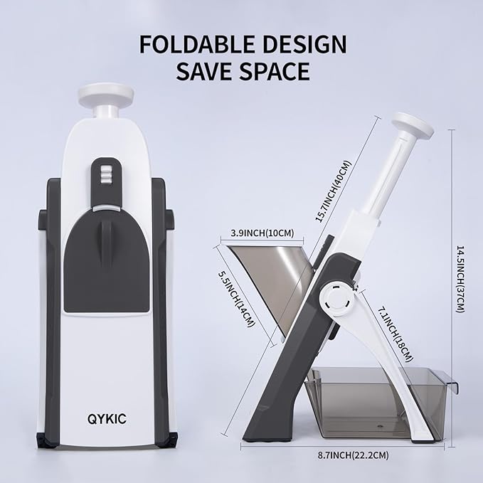 Safe Mandoline Slicer,Vegetable Potato Slice Food Cutter for Kitchen,Thickness Adjustable Upright Veggie Chopper for Fast Meal prep