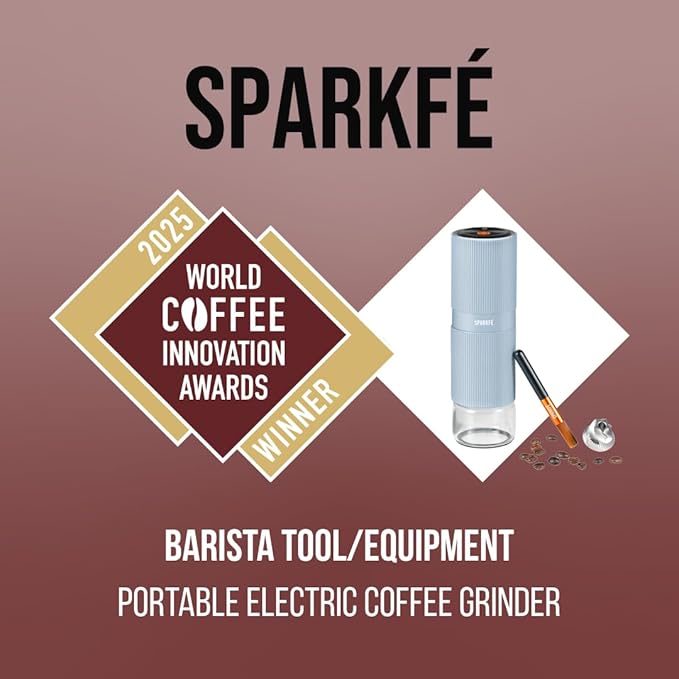 Portable Electric Coffee Grinder, Rechargeable Handheld Grinder with Stainless Steel Conical Burr, Adjustable Grind Settings, for Espresso, Moka, Pour Over, French Press, Cold Brew, Azure