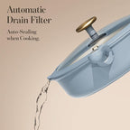 CAROTE 18Pcs Titanium Reinforced Nonstick Pots and Pans Set, Nonstick Cookware Set with Detachable Handle, Induction Kitchen Cookware Sets Removable Handles, Dishwasher Safe, Oven Safe, Blue