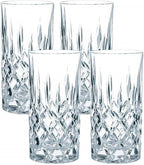 Nachtmann Noblesse 13oz Long Drink Glass (Set of 4) - Luxury Crystal Highball Glasses with Cut Decoration - Ideal for Cocktails, Sparkling Drinks, Beverages - Dishwasher-Safe Barware Essentials