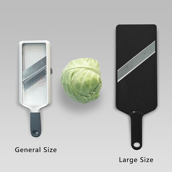 キャベツ スライサー 千切り Fixed Thickness Vegetable Slicer – Ultra-Thin Cabbage Shredder for Salads, Jicama Tacos, Onion, Potato Chips – Fine Fluffy Cuts Mandoline Kitchen Tool (Black)