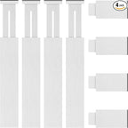 FJO 4 Pack Adjustable Bamboo Drawer Dividers - 12.5" - 21.7" Expandable Drawer Separators for Kitchen, Utensils, Clothes, Bedroom, Dresser, Bathroom (White)
