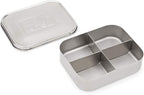 Stainless Steel Bento Box Lunch and Snack Container for Kids and Adults, 4 Sections