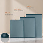 SMIRLY Plastic Cutting Board Set with Holder 3 Pieces, Non-Slip Dishwasher Safe Chopping Boards for Kitchen, Blue