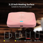 USB Coffee Mug Warmer: Candle Wax Warmer Smart Electric Cup Warmer Charge for Phone Home Desk Office Use Beverage Heating Plate with Gravity Switch for Hot Cocoa Milk Tea Water Pink