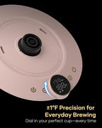 Cocinare FLOW B9 Gooseneck Electric Kettle, Precise Temperature Control for Pour-Over Coffee & Tea Brewing, Stainless Steel Interior, Rapid Heating for Boiling Water 1500W/0.9L (Munch Pink)