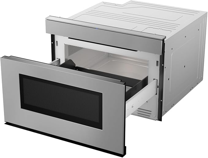 SHARP SMD2479JS Smart Microwave Drawer Oven with Easy Wave Open, 24-inch, 1.2 Cubic Feet, 950 Watt, Concealed Glass Touch Control Panel, Compatible with Alexa Certified, Stainless Steel