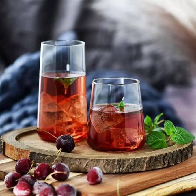 Krosno Tall Water Glasses, Set of 6, 18.3 oz, Avant-Garde Collection, Lightweight Crystal Glass, Perfect for Everyday, Dishwasher Safe, Made in Europe