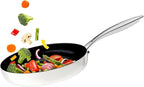 Ceramic Nonstick Frying Pan for Cooking, 10 Inch Non Stick Tri-Ply Stainless Steel Pan, Non Toxic Skillet, PTFE & PFOA Free, Compatible with All Stovetops, Dishwasher & Oven Safe