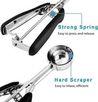 Cookie Scoop 4 Tablespoon, Size #16 Cookie Dough Scoop, Muffin Scoops for Baking, 4 Tbsp/ 60 ml/ 2 oz Cookie Scoop for Baking, Spring-Loaded Scoop, Comfortable Grip