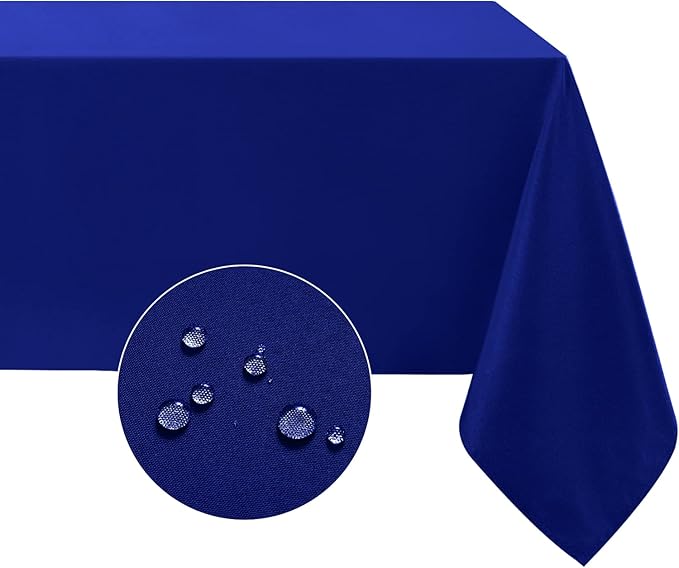 Softalker Rectangle Tablecloth Waterproof & Stain Resistant Table Cloth Wrinkle Free Fabric Washable 210GSM Polyester Table Cover for Dining/Party/Buffet/Wedding (90x156 inch, Royal Blue)