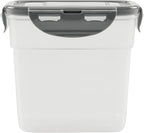 Rachael Ray Leak-Proof Stacking Container Food Storage Bin Set, 30-Piece, Clear with Gray Lids
