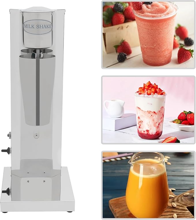 Milkshake Maker Single Head Electric Drink Mixer Commercial Milkshake Blender, 180W Stainless Steel Smoothie Mixer For Making Yogurt, Milk, Cocktails, Smoothies(Single Head,180W)
