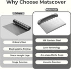 Bench Scraper Dough Cutter Tool - Pastry Scraper for Bread Cake Pizza, Bench Knife Kitchen Dough Scraper for Baking, Stainless Steel Food Scraper with Grip Handles & Measuring Scale, Grey