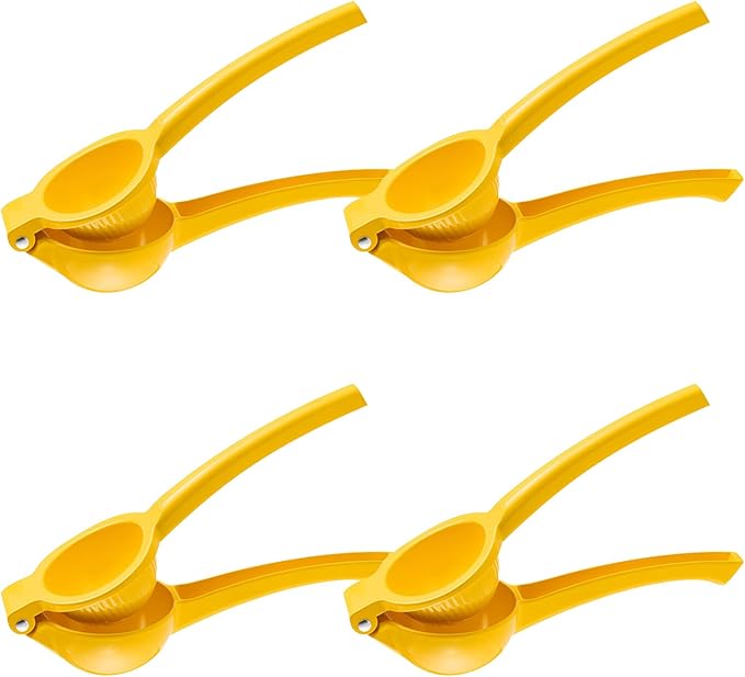 4 Pcs Lemon Squeezer Hand Press Aluminum Alloy Lime Squeezer Manual Citrus Juicer Multipurpose Lime Juicer for Kitchen Bar Restaurant